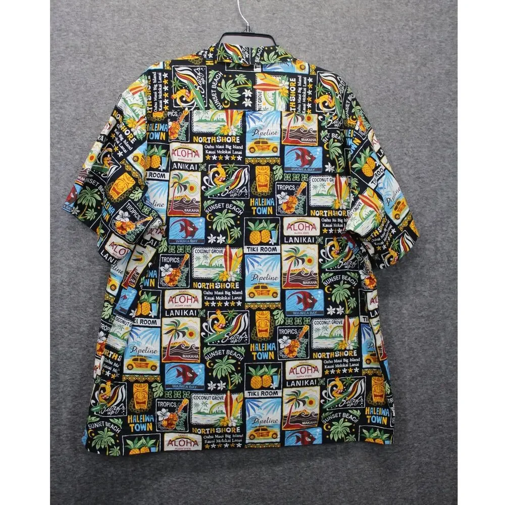RJC 2XL Hawaiian Shirt Vintage Hawaii Haleiwa North Shore Beach Tiki Room Oahu